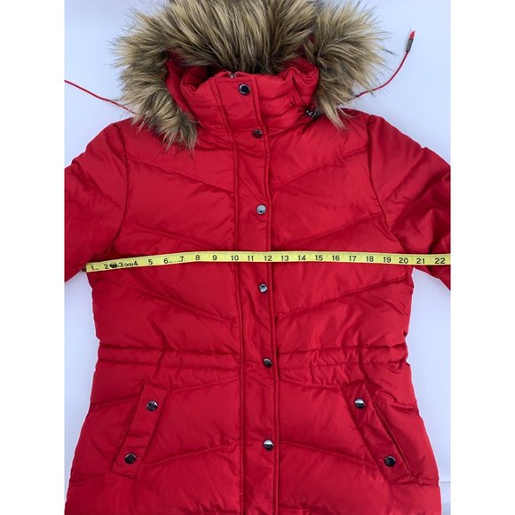 Kenneth Cole Reaction Jacket Red Quilted Warm Faux Fur Puffer Winter Kids Size L - Picture 6 of 10